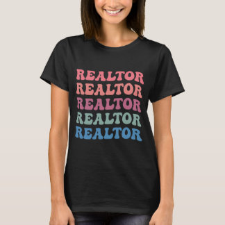 From Retro Vibes to Modern Estates:Groovy Realtor  T-Shirt