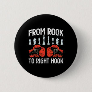 From Rook To Right Hook Chess Boxing Fusion 6 Cm Round Badge