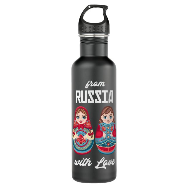 From Russia with Love Matryoshka Souvenir Nesting  710 Ml Water Bottle (Front)