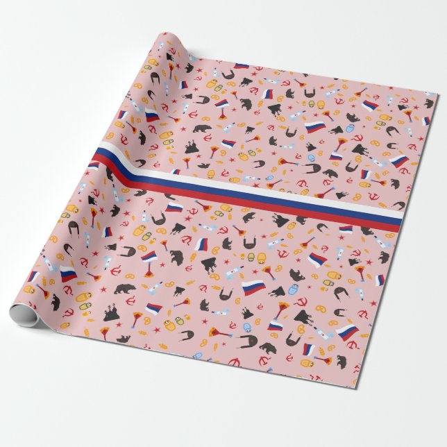 From Russia With Love- Russian flag Wrapping Paper (Unrolled)