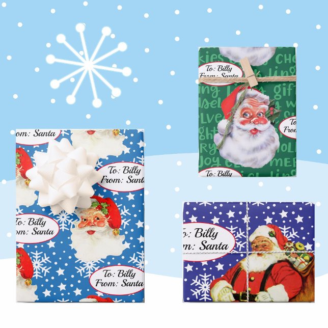 From Santa Add Child's Name 3 Personal Christmas W Wrapping Paper Sheet (Creator Uploaded)