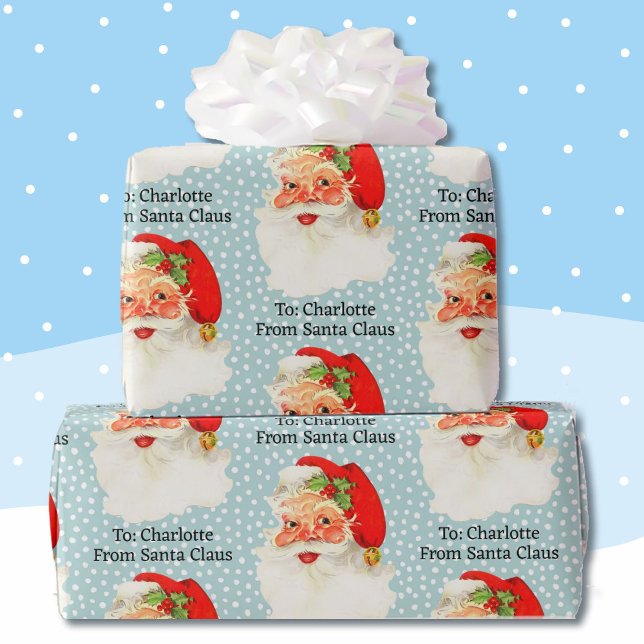From Santa Add Child's Name Easy Read Young Kids Wrapping Paper (Creator Uploaded)