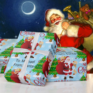 From Santa Child's Name Merry Christmas Wrapping Wrapping Paper