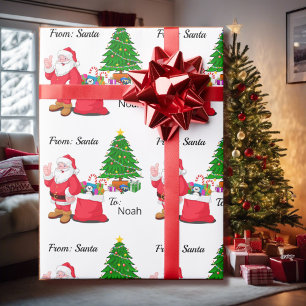 From Santa Child's NAME Personalise Wrapping Paper