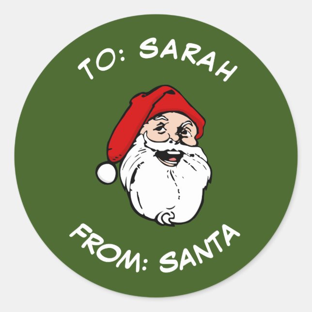 From Santa Classic Round Sticker (Front)