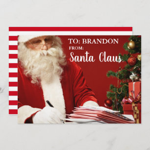 From Santa Claus ADD NAME Personalised St Holiday Card
