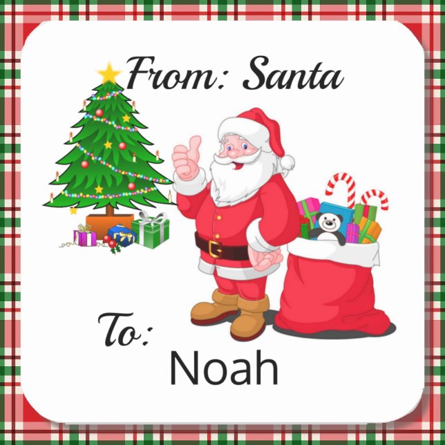 From Santa Claus Child's Name Gift Wrap Sticker (Creator Uploaded)