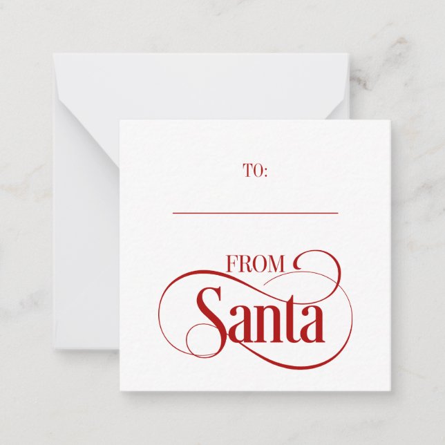 From Santa Claus Christmas Holiday Mini Note Card (Front)