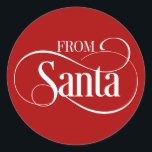 From Santa Claus Christmas Holiday Round Sticker<br><div class="desc">You can find additional coordinating items in our "From Santa Claus" collection.</div>
