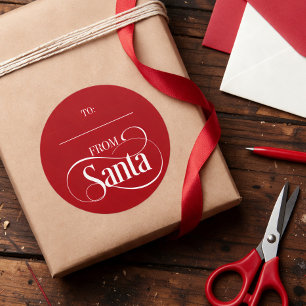 From Santa Claus Christmas Holiday Round Stickers