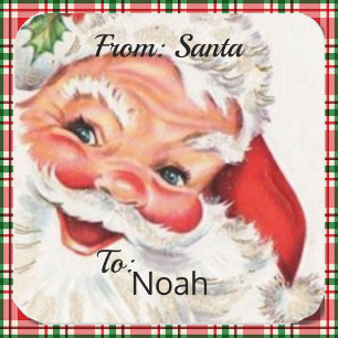 From SANTA CLAUS CUSTOM Kid's NAME Gift Wrap Square Sticker