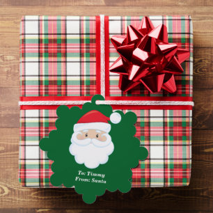 From Santa Claus Cute Custom Green Christmas Gift Tree Decoration Card