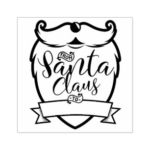 From Santa Claus Fun Santa Beard Brush Script Rubber Stamp