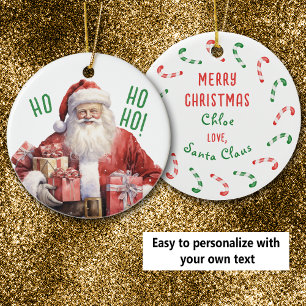 From Santa Claus Personal Kid's Christmas Ceramic Ornament