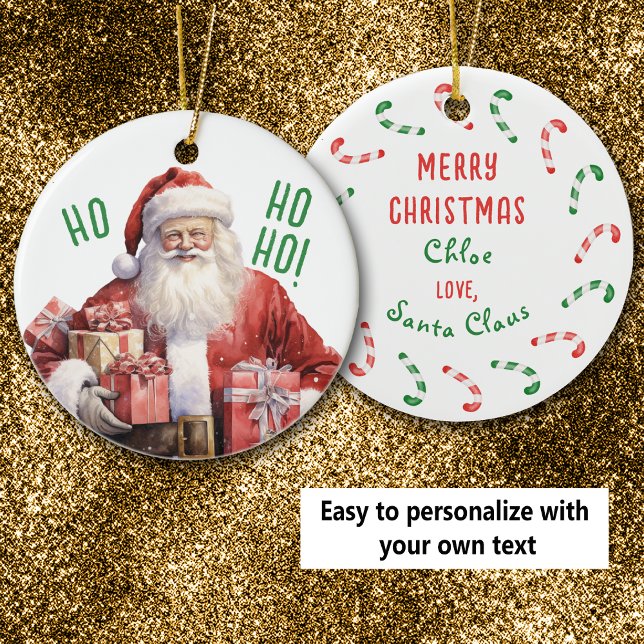 From Santa Claus Personal Kid's Christmas Ceramic Ornament (Creator Uploaded)
