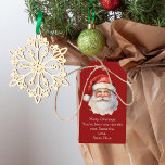From Santa Claus Personalised Red Kids Christmas Gift Tags<br><div class="desc">Customise these nostalgic red Santa Claus gift tags with your own personalised text with your kids name in white script. This beautiful old fashioned drawing of Santa's red hat and white beard are the perfect holiday tags for your children's presents under the tree on Christmas day.</div>