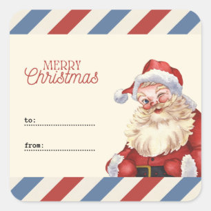 From Santa Claus please Deliver to Christmas Square Sticker