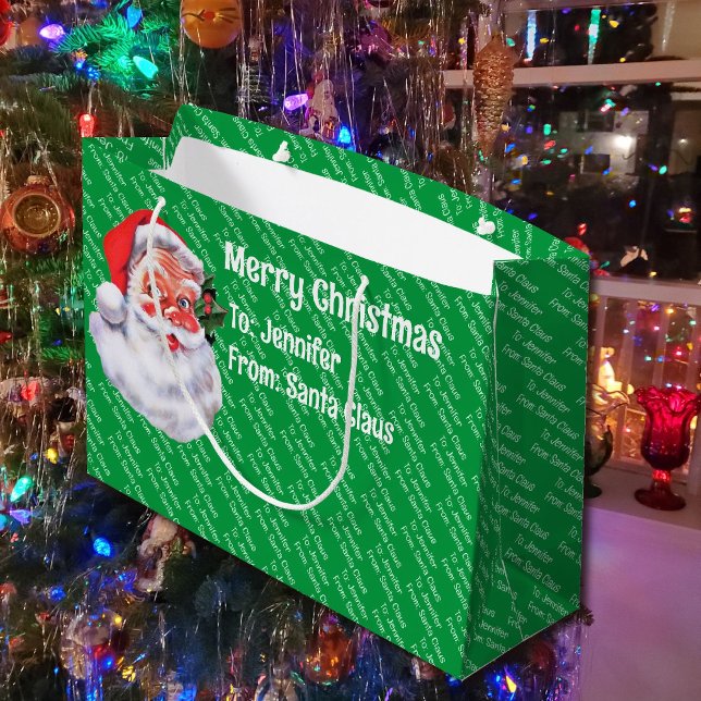 From Santa Claus Repeating Name Kid's Cute Large Gift Bag (Creator Uploaded)