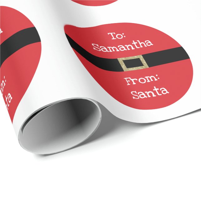 From Santa Clause Christmas red black gold Wrapping Paper (Roll Corner)
