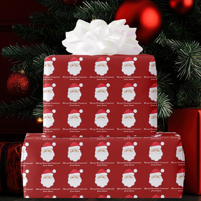 From Santa Cute Custom Red Kids Christmas Wrapping Paper (Creator Uploaded)