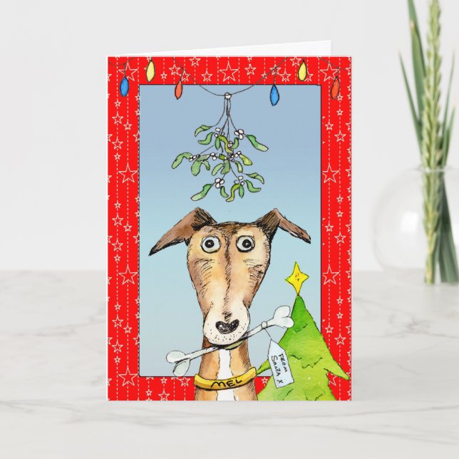 From Santa - Greyhound Christmas card (a513) (Front)