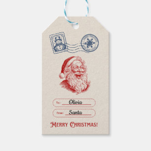 From santa kids christmas gift tag