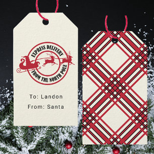 From Santa Kids Cute Christmas Name Gift Tags