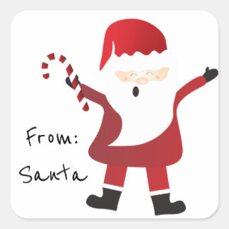 From Santa Merry Christmas Square Sticker