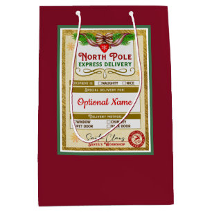 From Santa North Pole Express Naughty or Nice Medium Gift Bag