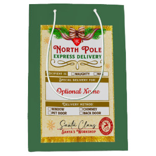 From Santa North Pole Express Naughty or Nice Medium Gift Bag