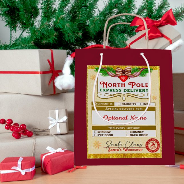 From Santa North Pole Express Naughty or Nice Medium Gift Bag (Creator Uploaded)