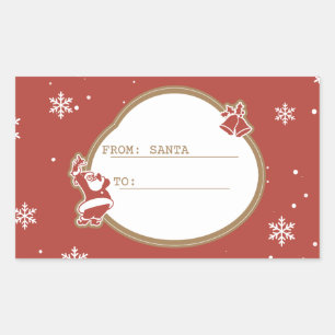 From Santa Red Christmas Holiday Gift Tag