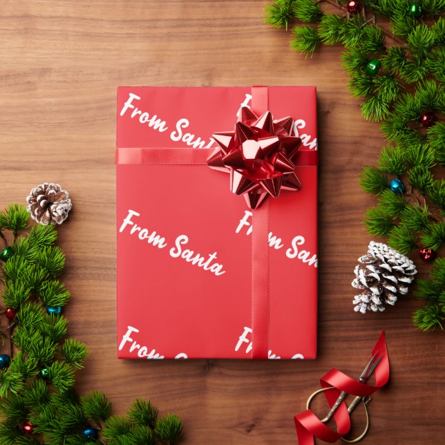 From Santa Red Gift Wrapping Paper  (Holiday Gift)