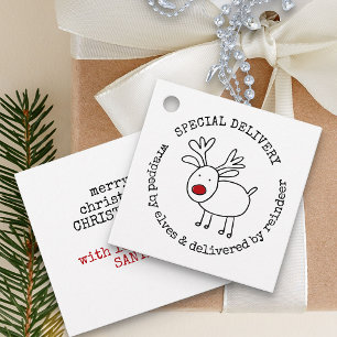 From Santa Special Delivery by Reindeer Custom Favour Tags