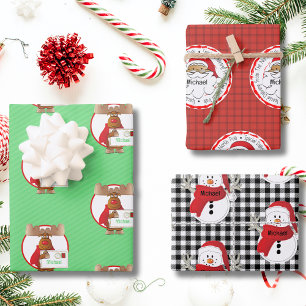 From Santa Special Delivery Snowman Reindeer Wrapping Paper Sheet