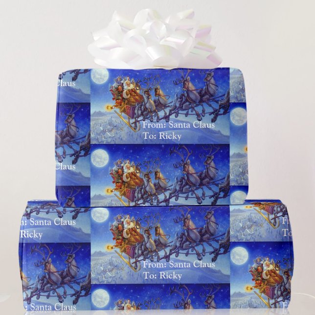 From Santa To Add Name Name Christmas Eve Delivery Wrapping Paper (Creator Uploaded)