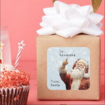 From Santa to Child Gift Christmas  Square Sticker<br><div class="desc">This design may be personalised in the area provided by changing the photo and/or text. Or it can be customised by clicking Personalise this Template and then choosing the click to customise further option and delete or change the colour of the background, add text, change the text colour or style,...</div>