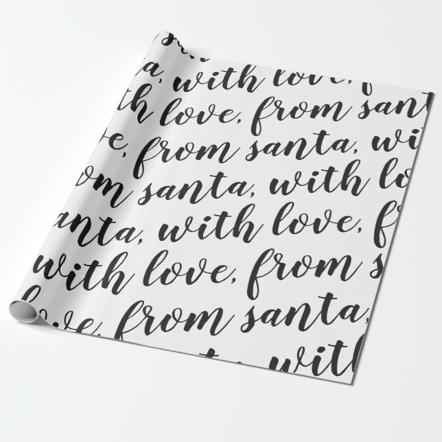 from santa, with love black wrapping paper (Unrolled)