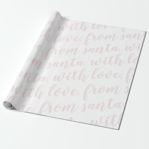 from santa, with love blush wrapping paper