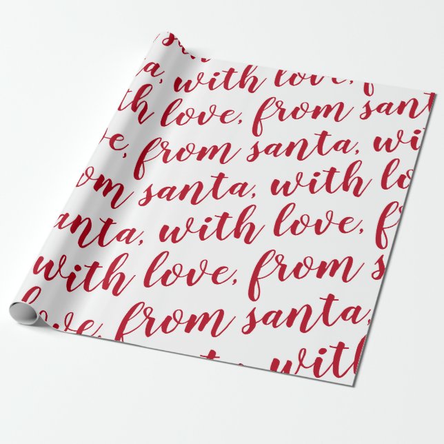 from santa, with love red wrapping paper (Unrolled)