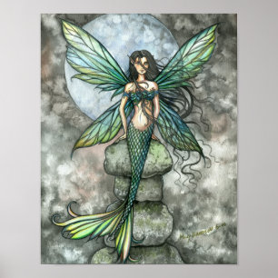 From Sea to Sky Mermaid Fairy Art Poster Print