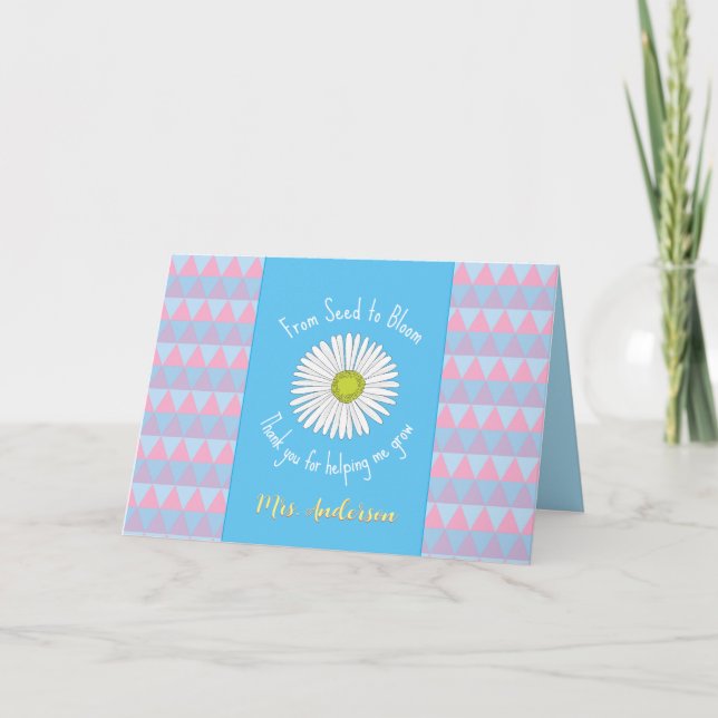 From Seed to Bloom Teacher Thank You Card (Front)