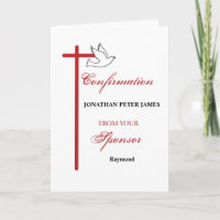 From Sponsor at Confirmation Custom Names Cross