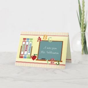 From Teacher Personalised ChalkBoard NoteCard