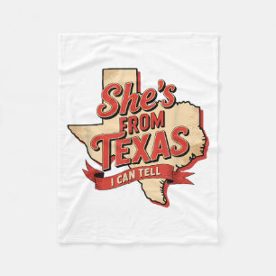 from Texas Can Tell Retro Southern Cowgirl Women Fleece Blanket