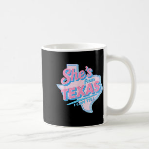 From texas can tell retro vintage texas girl coffee mug