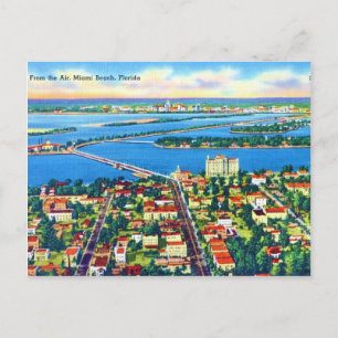 From the Air Miami Beach & Biscayne Bay, Florida Postcard