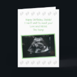From The Bump: Cute Expecting Dad Birthday Card<br><div class="desc">This special birthday card from the bump (unborn baby) for the dad to be is sure to become a keepsake. This version features a gender neutral green and grey colour theme with a childlike font and adorable little baby feet. You can personalise the front text for another recipient (Papa, or...</div>