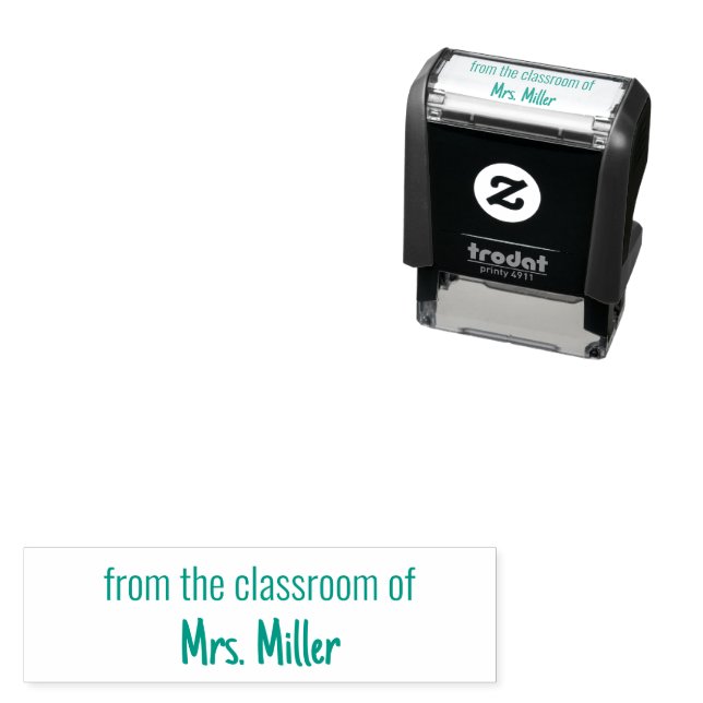 From the classroom of Teacher's Name Text Template Self-inking Stamp (In Situ)