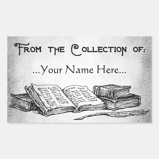 From the Collection of Book Quill Custom Bookplate Rectangular Sticker (Front)